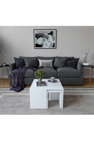 Decormet Ortanca Sehpa Beyaz Beyaz