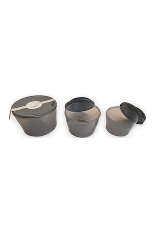 Tuffex TP732 Polo Yuvarlak Large Saklama Kabı Antrasit 3'lü Antrasit