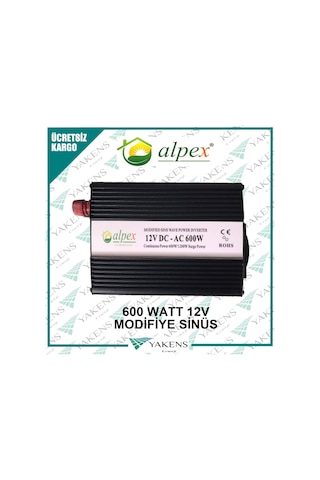 600 Watt 12 Volt Modifiye Sinüs İnverter Alpex