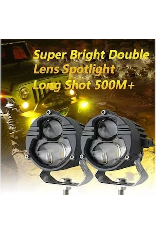 Offroad Sis Lambası Sarı Beyaz 25w+25w 12-60v Set 6.8x6.8x7cm / Lass388