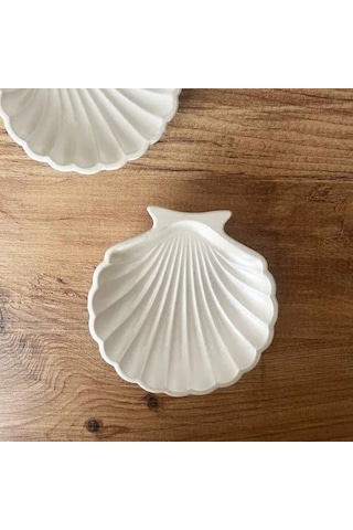 Dekoratif İstiridye Takılık Döküm Seramik Tozu El Boyaması