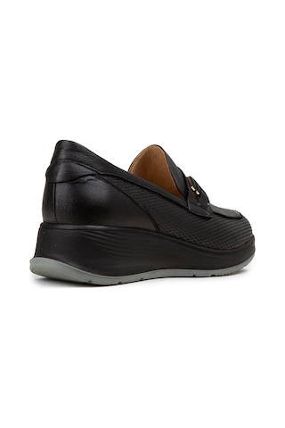 Deery Kadın Hakiki Deri Siyah Dolgu Topuk Loafer - N0277zsyhc01