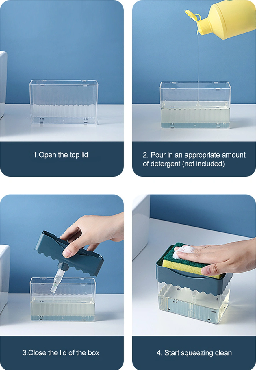 Youmex Küçük Mekanlar İçin Abssponge Tutuculu Sabun Dağıtıcı - Büyük Kapasiteli, Kolay Doldurulabilir, Ev Ve Restoranlarda Kullanım Koyu Gri