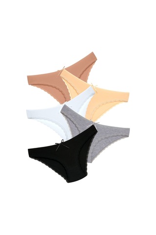 New Lilla 1101 Bikini Kadın T. Dantelli Külot Paketi Çok Renkli