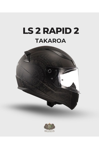 Ls 2 Rapid 2 Takaroa Mat Siyah Kask Açık Kahverengi