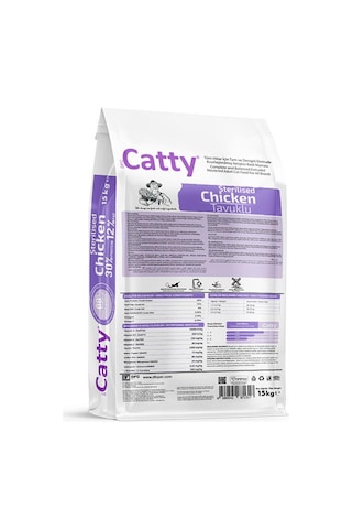Catty Tavuklu Kısırlaştırılmış Yetişkin Kedi Maması 15 Kg
