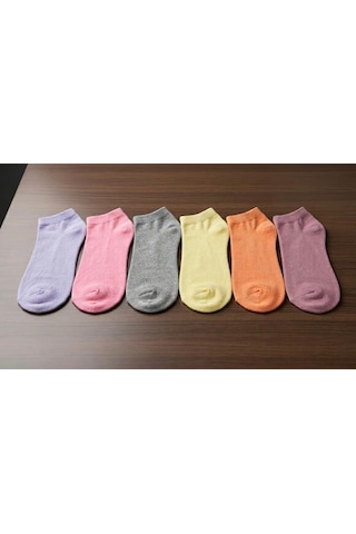 Royam Mosaic 6 Çift Bambu Kadın Patik Extra Soft Parfümlü Çorap Seti 36 - 40 No Çok Renkli
