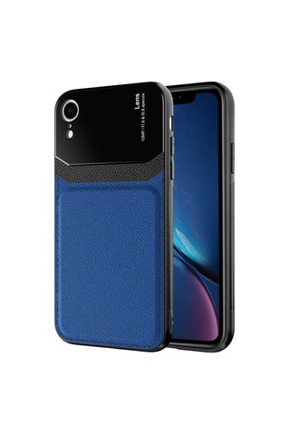 Apple Uyumlu iPhone Xr 6.1 Kılıf Zore Emiks Kapak Lacivert