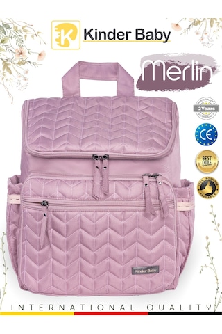 Kinder Baby Merlin Anne Bebek Bakım Çantası Gül Kurusu Pembe