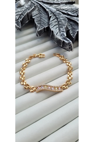 Xuping Renkli Taşlı Gold Kadın Bileklik Altın