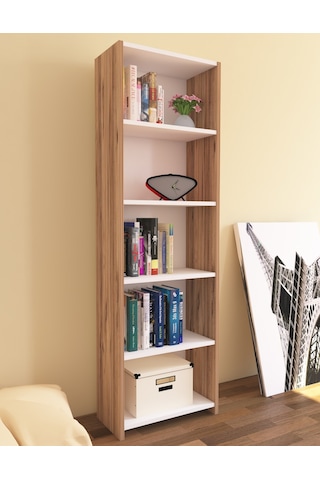 Nurmobilya Nur Mobilya Maya 5 Raflı Kitaplık (Arkalıklı Model)