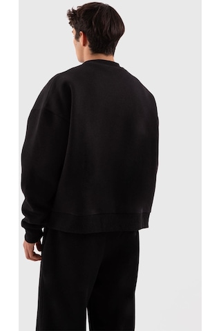 Flaw Atelier Old Skool Kalıp Siyah İçi Pamuklu Sweatshirt-siyah Siyah