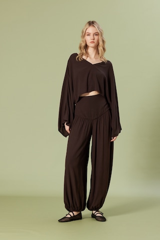 Asimetrik Kimono Kahve