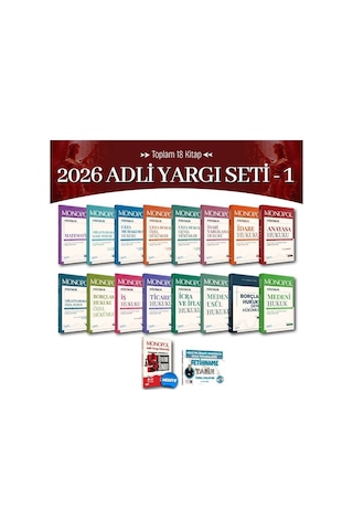 2026 Adli Yargı Hakimlik Seti -1 Monopol Yayınları - Yeni Baskı 2026 Adli Yargı Hakimlik Seti -1 Monopol Yayınları - Yeni Baskı