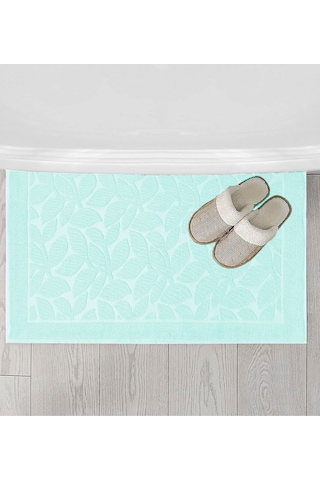 Mira Home Büyük Banyo Ayak Havlusu % 100 Pamuk Desenli 50x100 Cm Soft Yeşil