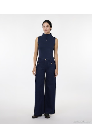 Yargıcı Geniş Düşük Bel Pantolon 26kkpn3066x 515 Mavi
