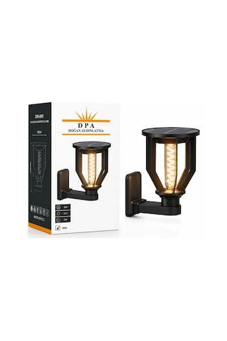 Dpa 7w Amber Elektron Duvar Aplik Solar Led Güneş Enerjili Şarjlı Armatür Lamba 2000k 190lm Ip65
