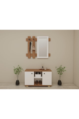 Sarissa Ayakkanbı Dolabı/askılık/antre Dolap-m.k.-byz Kahverengi