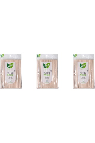 Roll-up Doğaya Dönüş Ekolojik Doğal Doğa Dostu %100 Ahşap Bıçak - 16 Cm. - 50'li 3 Paket Ahşap