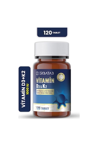 Erbatab D3 Vitamini Ve K2 Vitamini İçeren Takviye Edici Gıda