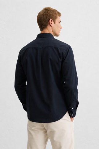 UCLA Tyson Siyah Nakışlı %100 Pamuk Poplin Standard Fit Erkek Gömlek