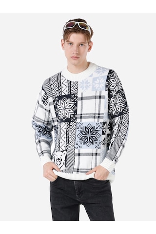 Colin's Colins Regular Fit Beyaz Erkek Kazak Cl1065740 Beyaz