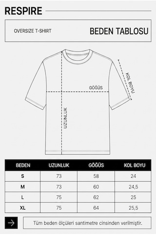 Respire Erkek Sonar Nakış Detaylı Oversize T-shirt Haki
