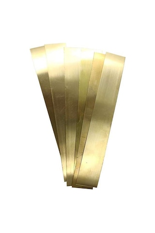 Metal Levha Pirinç Levha 0.30 Mm 6x20 Cm 5 Li Paslanmaz 36 Cm
