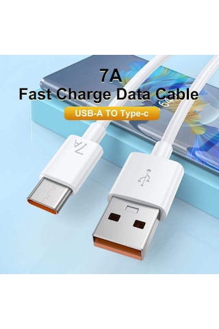 120w 7 Amper Ultra Hızlı Şarj Data Kablosu Type-c Şarj Kablosu Tüm Telefon Tabletler İçin Uyumludur