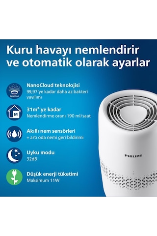 Philips Nemlendirici 2000 Serisi, Hijyenik Nemlendirme,%99,97 Dah