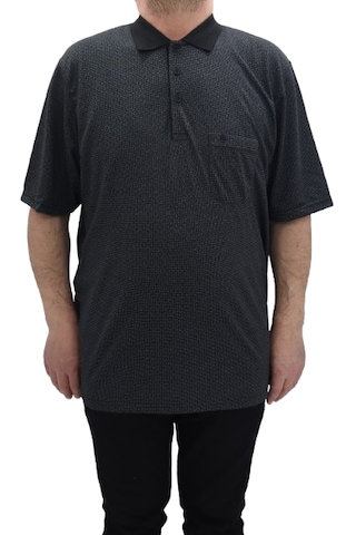 Becces Dmctekstil Erkek 004 Desenli Klasik Kesim Rahat Kalıp Tek Cepli Battal Polo Yaka T-shirt Siyah