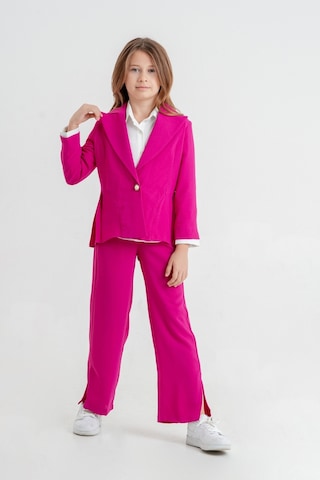 Kız Çocuk Piliseli Üçlü Kız Takım 4409 Fuşya