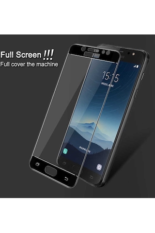 Galaxy C8 Ekranı Tam Kaplayan Düz Cam Koruyucu 001