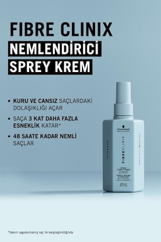 Fibre Clinix Nemlendirici Sprey Krem 200ml Kuru Ve Cansız Saçlar