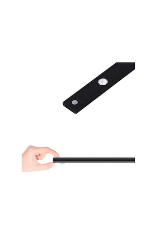 Sensörlü Şarjlı 3 Farklı Işık Renkli Dimmerli 40cm Siyah Cata Bella Ultra Slim Kabin Led Açık Lacivert