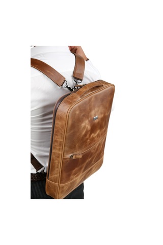 Mft Leather Hakiki Deri Unisex Sırt Çantası - Napoli 4212 Tiguan Taba