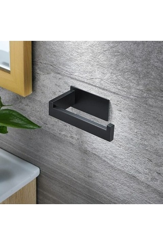 Novahub Çatı Kağıt Dispenseri Paslanmaz Çelik Sondajsız Siyah 3m Yapışkanlı Diğer