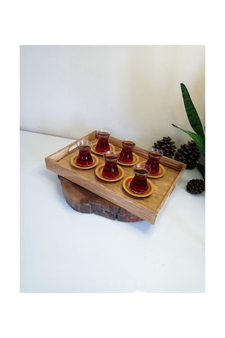 Doğal Ahşap Eskitme Dekoratif Kahve, Çay, Söz, Nişan, Sunum , Servis Tepsisi Eskitme Kahve