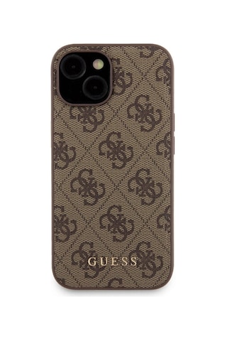 Apple Uyumlu iPhone 14 Kılıf Guess Lisanslı Magsafe Özellikli Kapak + Powerbank 5000mah Kahverengi