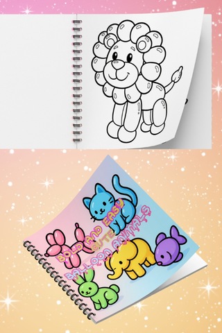 Cute Balloon Animals Bold And Easy 20x20 Cm Büyük Boyama Kitabı, Çocuklar Ve Yetişkinlere