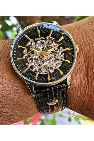 Raymond Star Serisi Otomatik Erkek Kol Saati Gold - Gümüş