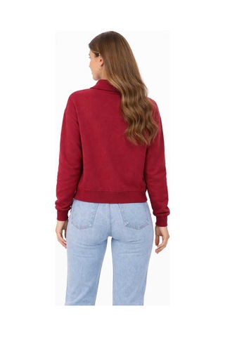 Bebuy Sweatshirt Yarım Fermuarlı Bordo
