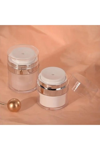 Hava Almayan Basınçlı Hava Geçirmeyen Krem Losyon Kavanozu 50 Ml Şeffaf 6 X 6 X 8 Tekli Krem Kavanoz