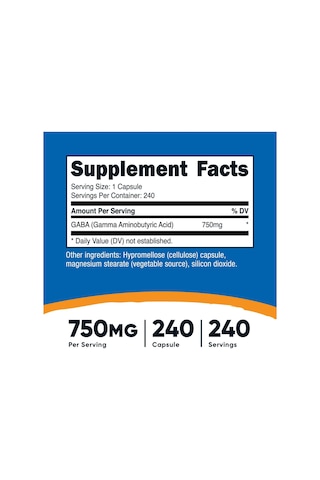 Nutricost Gaba 750 Mg 240 Capsul