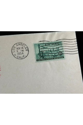 1954 Amerika'dan İskandinavya'ya İlk Uçuş İlk Gün Zarf Fdc Varış Damgalı Uçak Postası Airmail