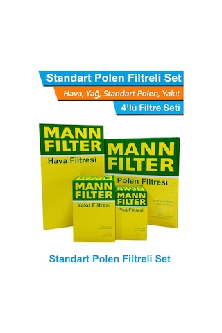 Citroen Berlingo 1.6 Hdı Euro5 Mann Filtre Bakım Seti 2012-2017 Hava+yağ+yakıt+standart Polen