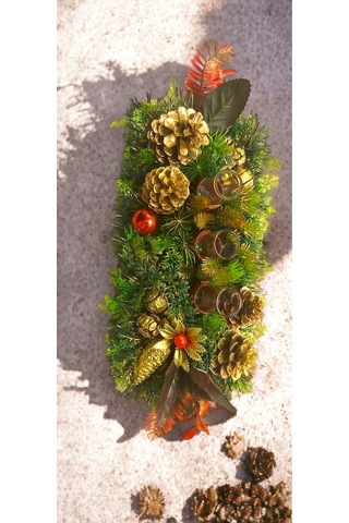 Yılbaşı Masa Çiçeği Mumluklu Centerpiece