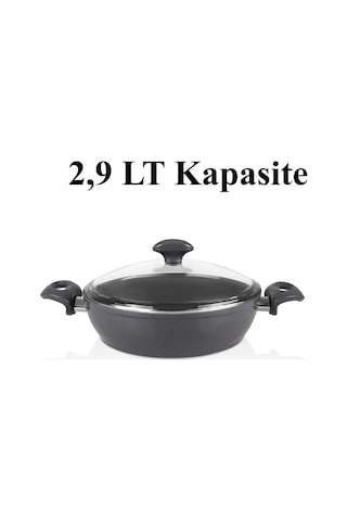 Falez Seramik Karnıyarık Tencere 24 Cm Füme Renk Füme