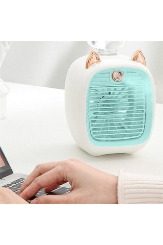 Sulu Klima Fanı, Mini Fan, Usb Fan, Masaüstü Turbo Sprey Nemlendirme Soğutucu Gri Ve Beyaz Heı3vt Var Ayaklı 5 Adetten Az