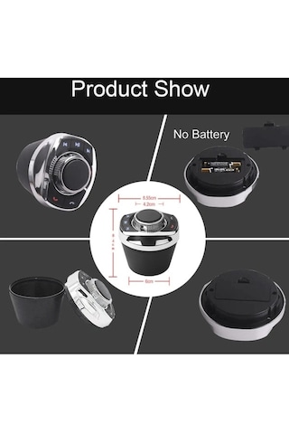 Jeehugo Siyah Arka Işıklı 8 Tuşlu Kupa Şekilli Kablosuz Direksiyon Kontrol Cihazı - Araç Direksiyon Kumandası